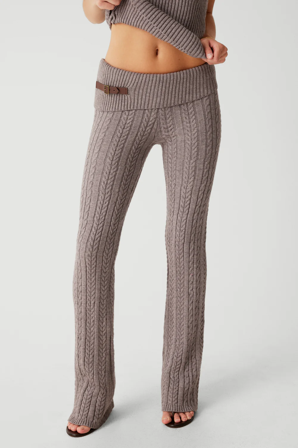 Fleur Cable Cloud Knit Pant - Dark Pearl - Image 4