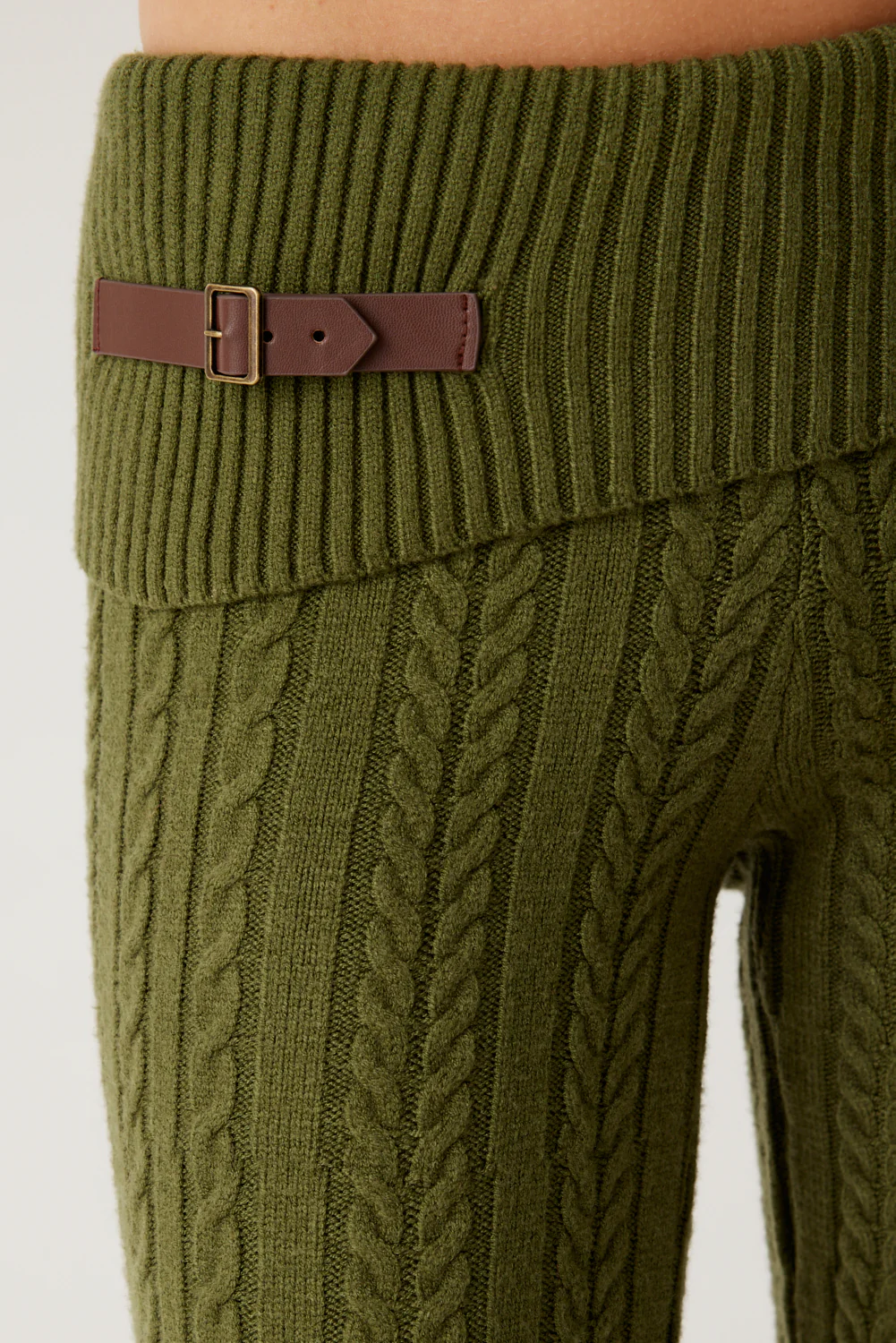 Fleur Cable Cloud Knit Pant - Jade Green - Image 6