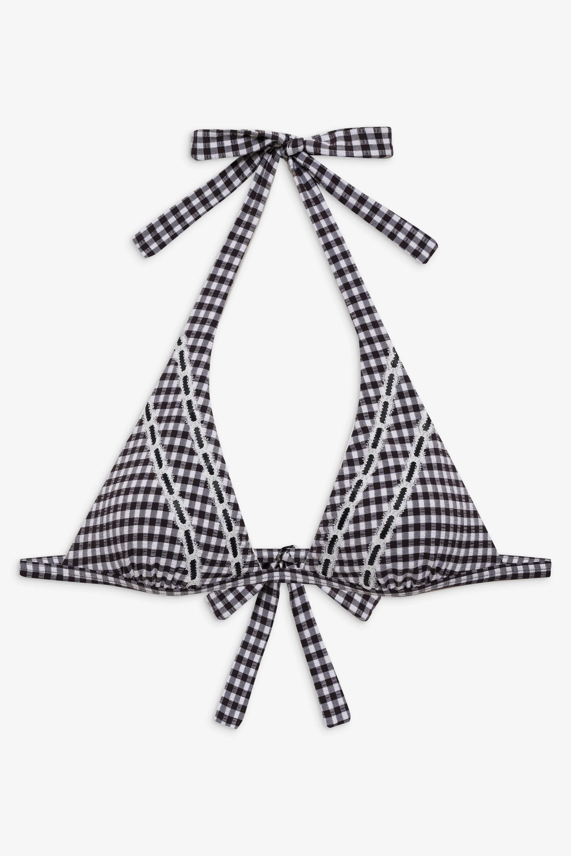 Frank Gingham Halter Bikini Top - Blackberry Gingham - Image 3