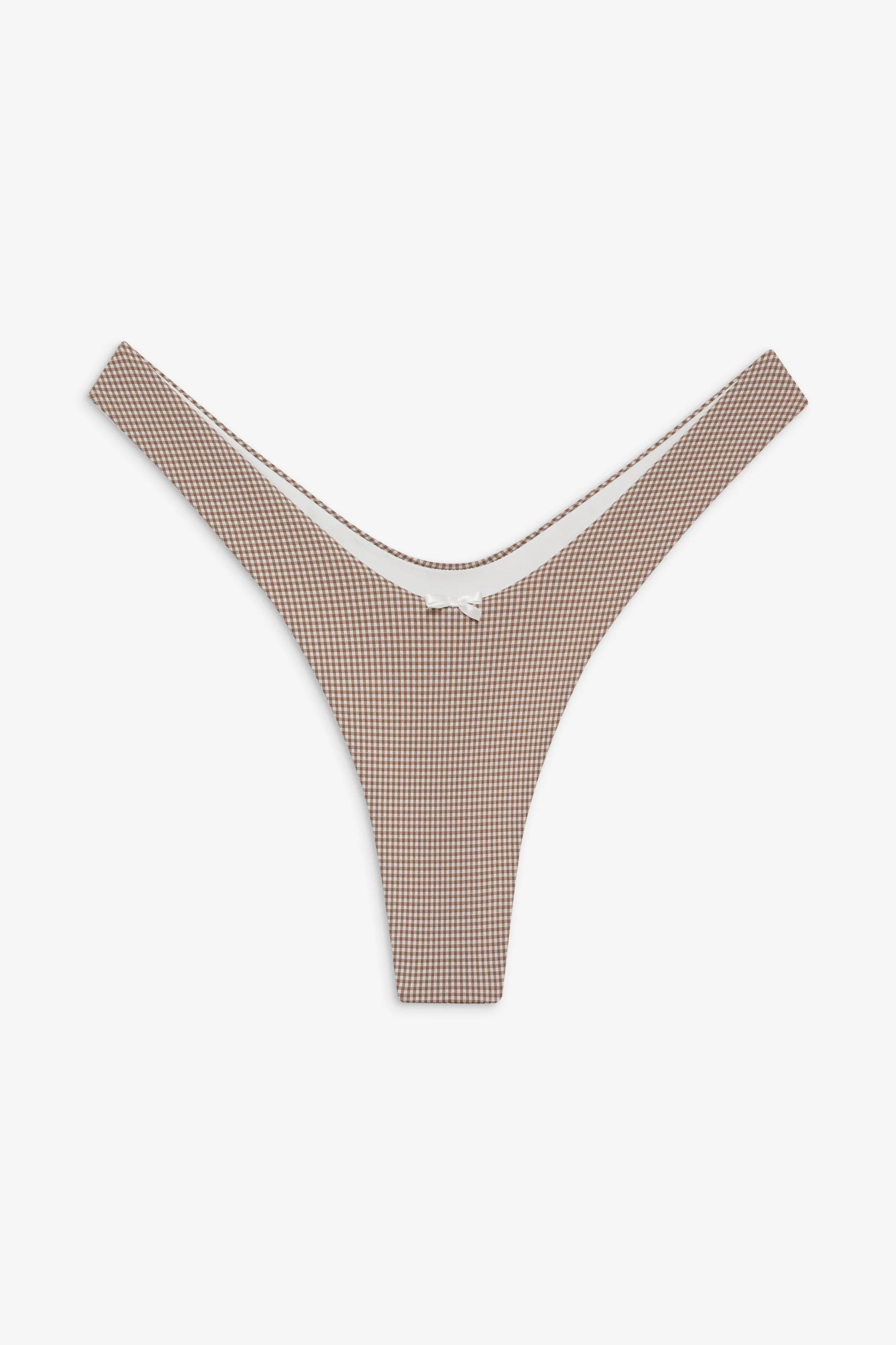Full Moon Micro Bikini Bottom - Brown Gingham - Image 3