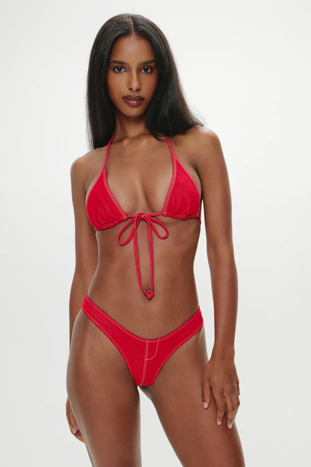 Full Moon Micro Bikini Bottom - Red Denim - Image 5