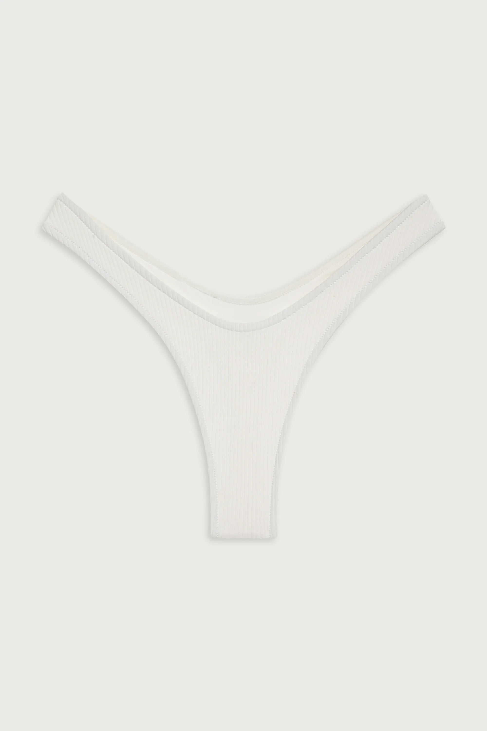 Full Moon Micro Ribbed Bikini Bottom - White - Image 3