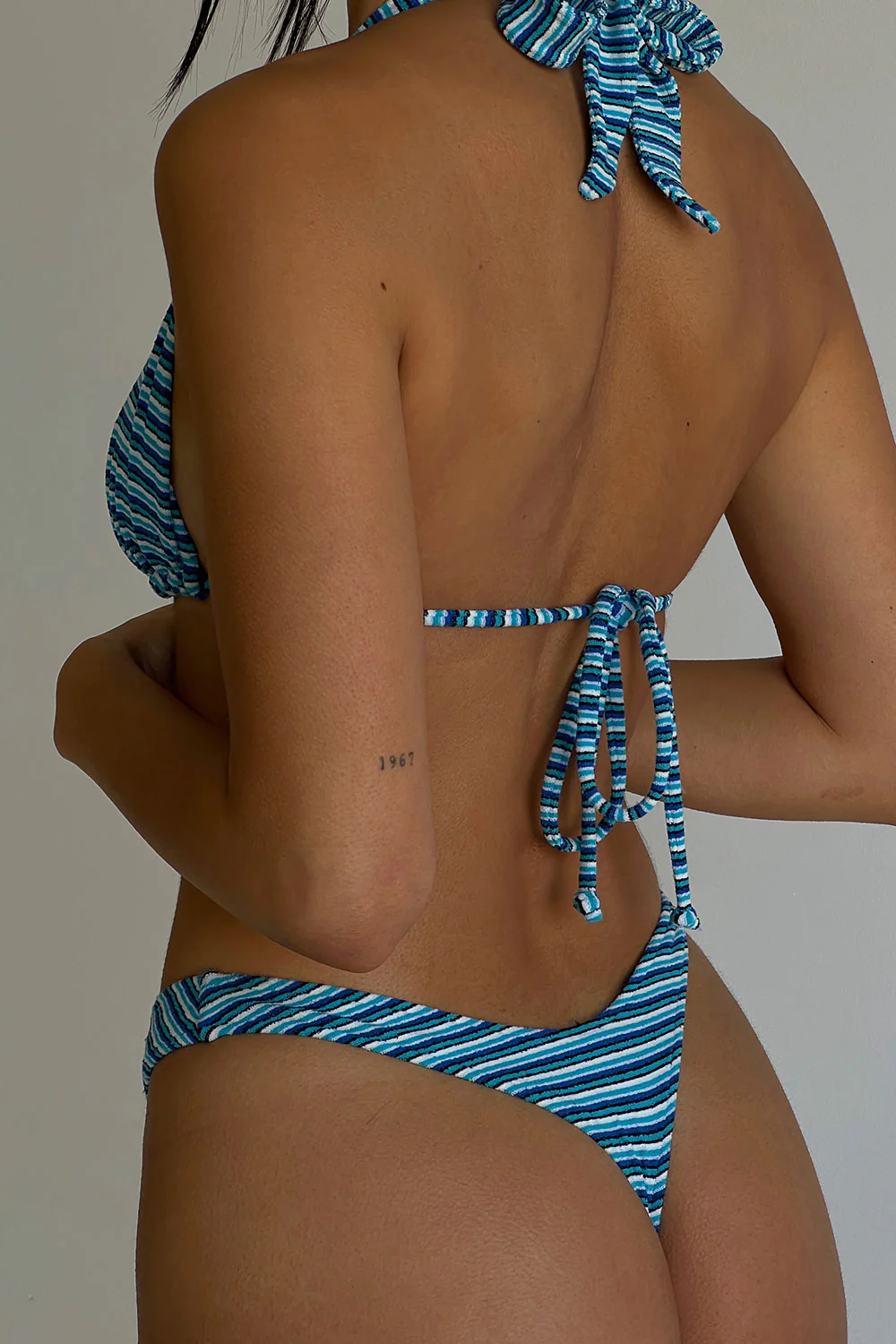 Full Moon Micro Terry Bikini Bottom - Positano Stripe - Image 2