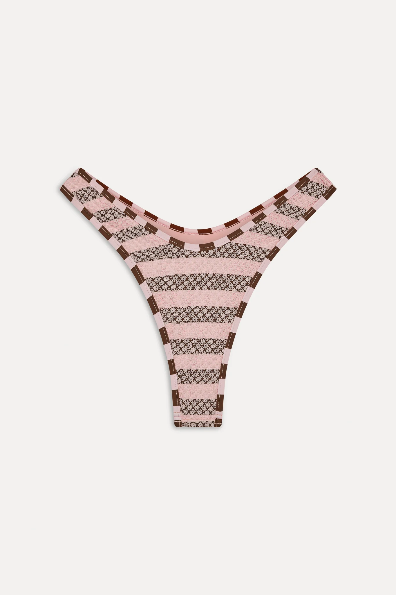 Full Moon Striped Bikini Bottom - Strawberry Chocolate - Image 3