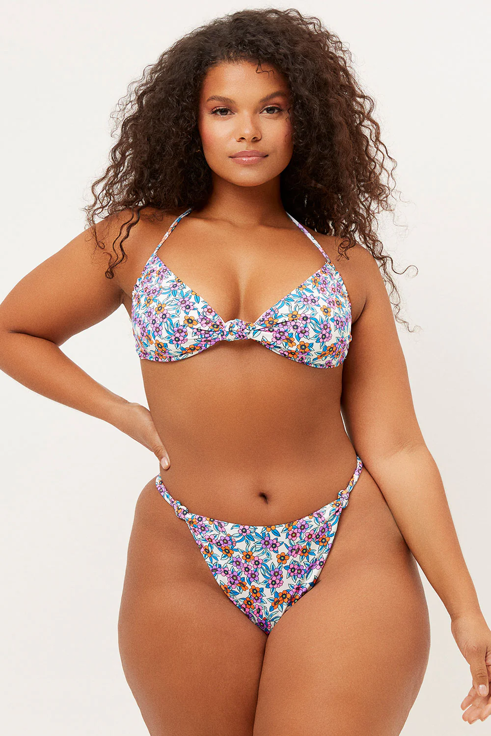 Gabe High Cut Cheeky Bikini Bottom - Flower Farm - Image 3