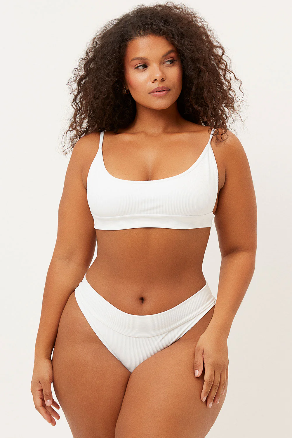 Gavin Ribbed Cheeky Bikini Bottom - White - Image 3