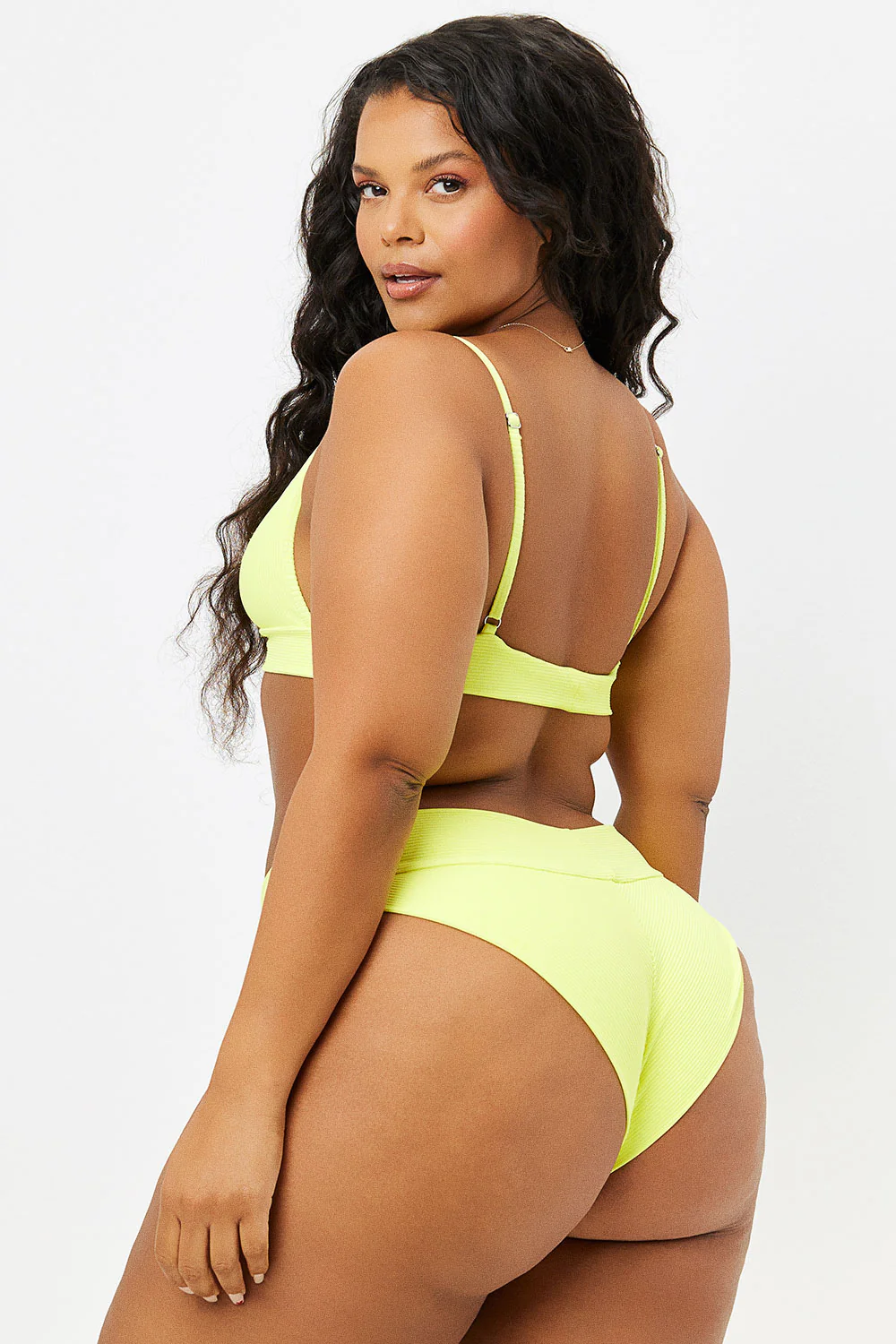 Gavin Ribbed Scoop Bikini Top - Lemonade - Image 3