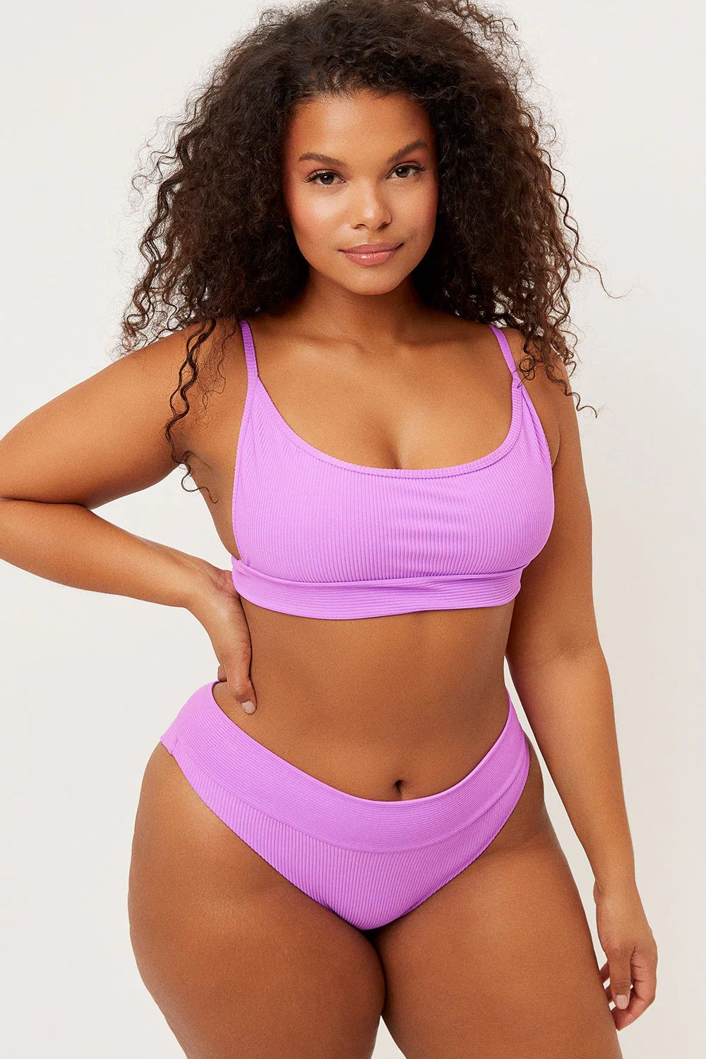 Gavin Ribbed Scoop Bikini Top - Passionfruit - Image 3