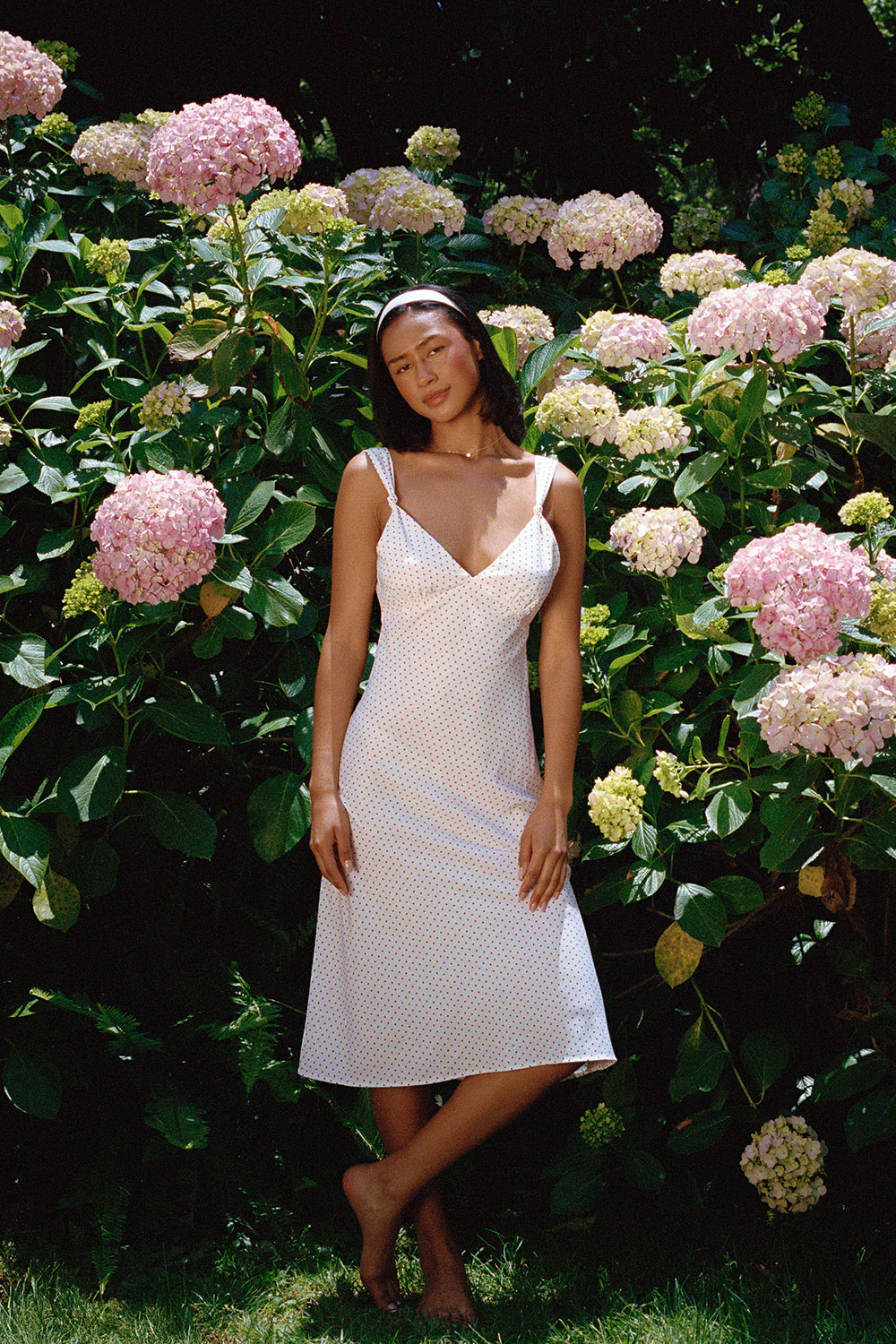 Gem Midi Slip Dress - Red Dot - Image 2
