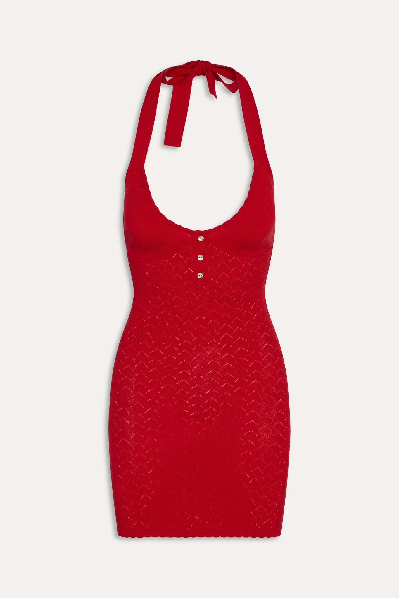 Glamour Halter Knit Mini Dress - Heartstrings - Image 3