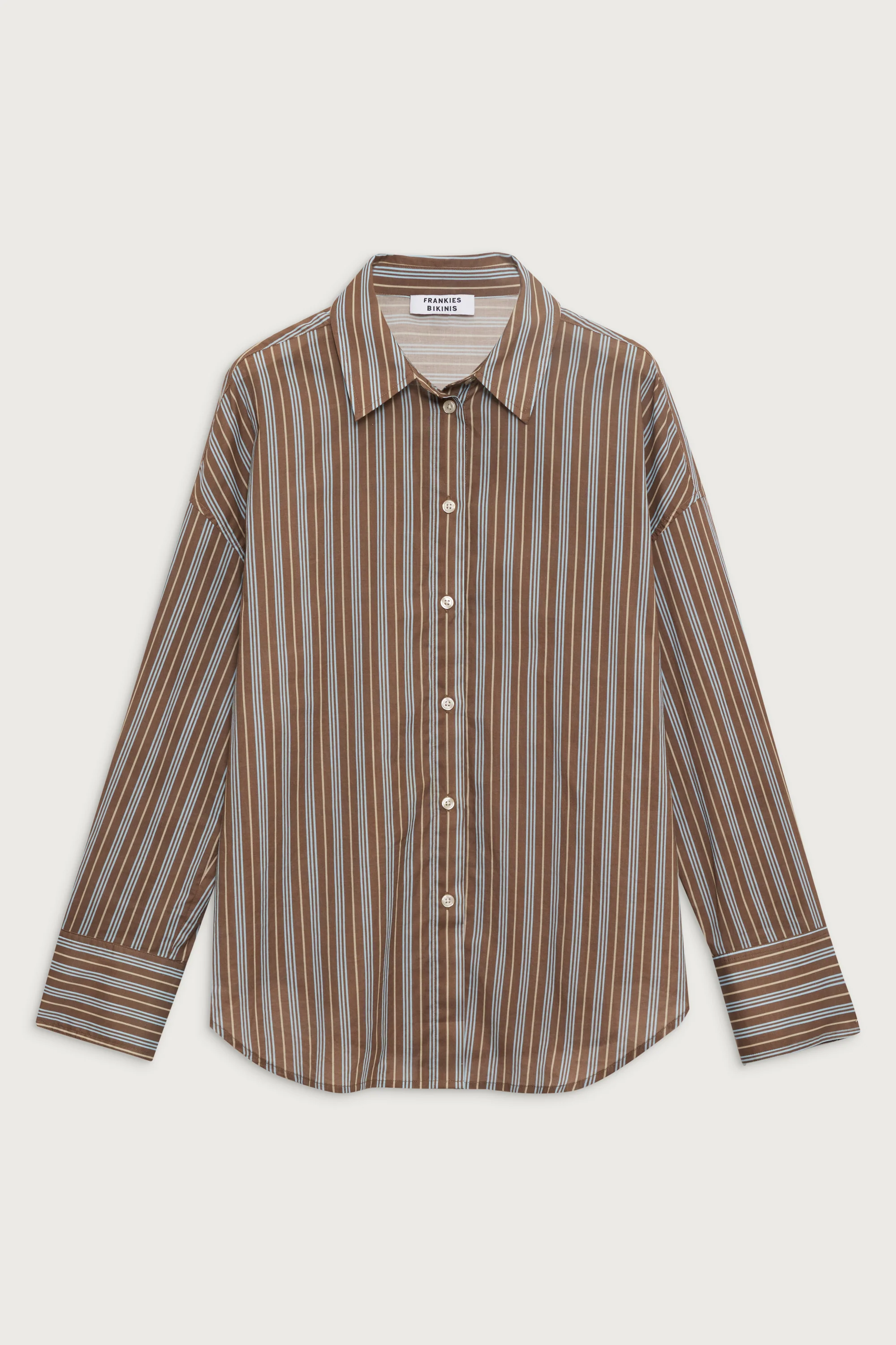 Griffin Striped Button Up Shirt - Ocean Stone - Image 3