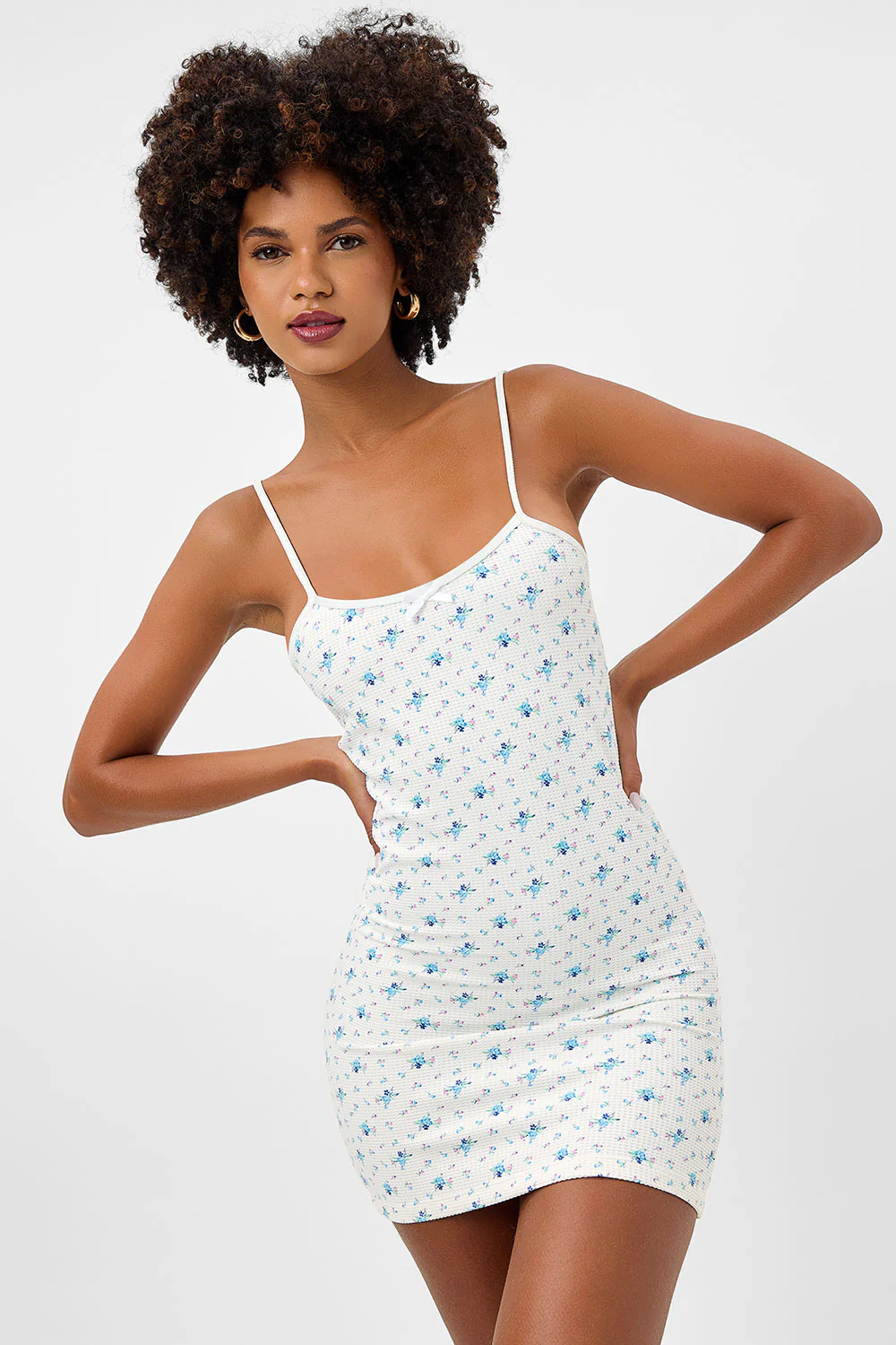 Gwen Waffle Mini Dress - Night Lily - Image 3