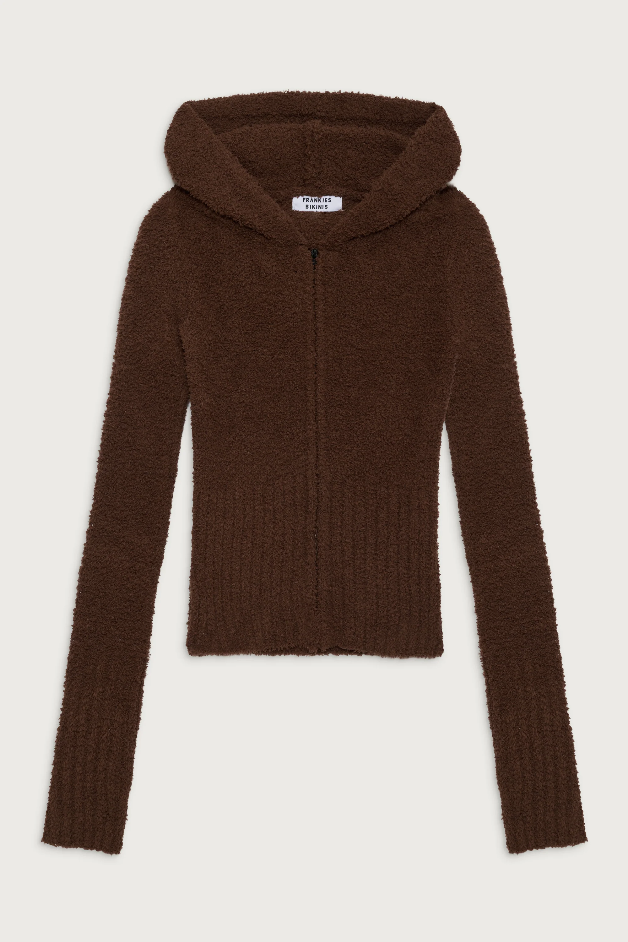 Harlowe Fuzzy Zip Up Hoodie - Chocolate Lily - Image 3