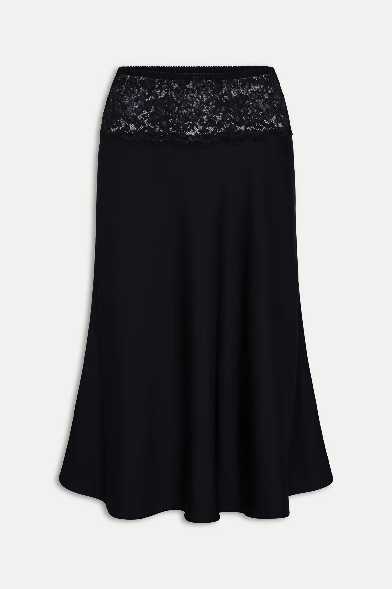 Harper Satin Midi Skirt - Black - Image 3