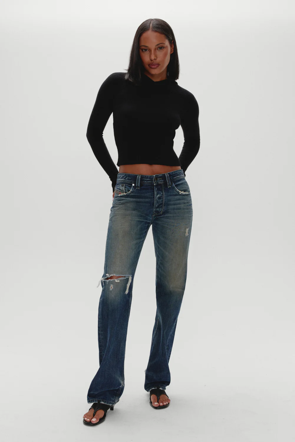 Hazel Knit Hoodie - Black - Image 6