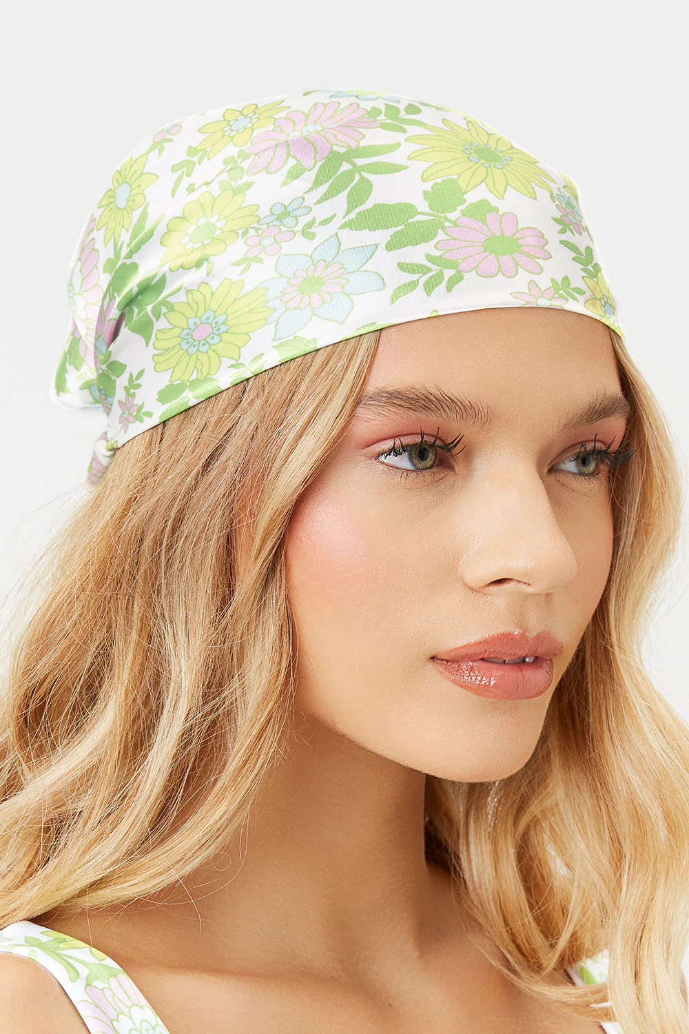 Heidi Floral Satin Head Scarf - Secret Garden - Image 3