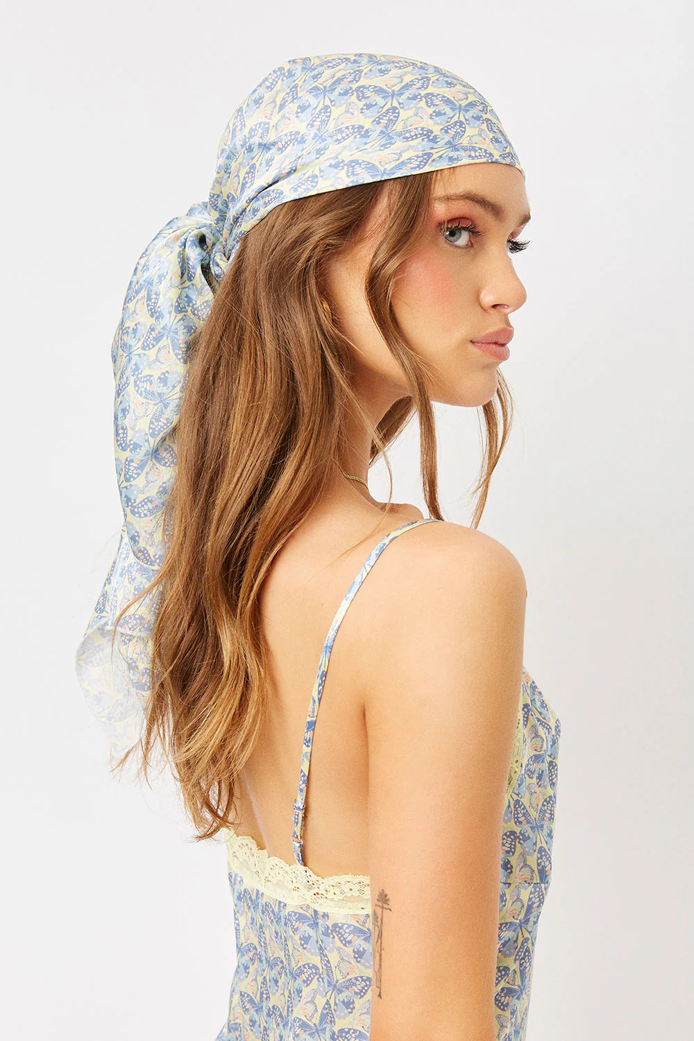 Heidi Silk Head Scarf - Monarch - Image 4