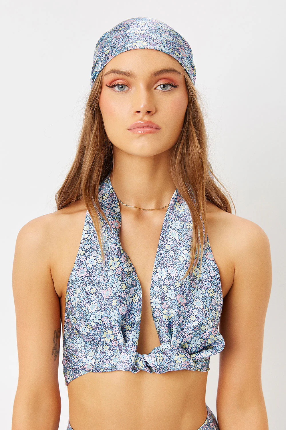 Heidi Silk Head Scarf - Springtime - Image 2