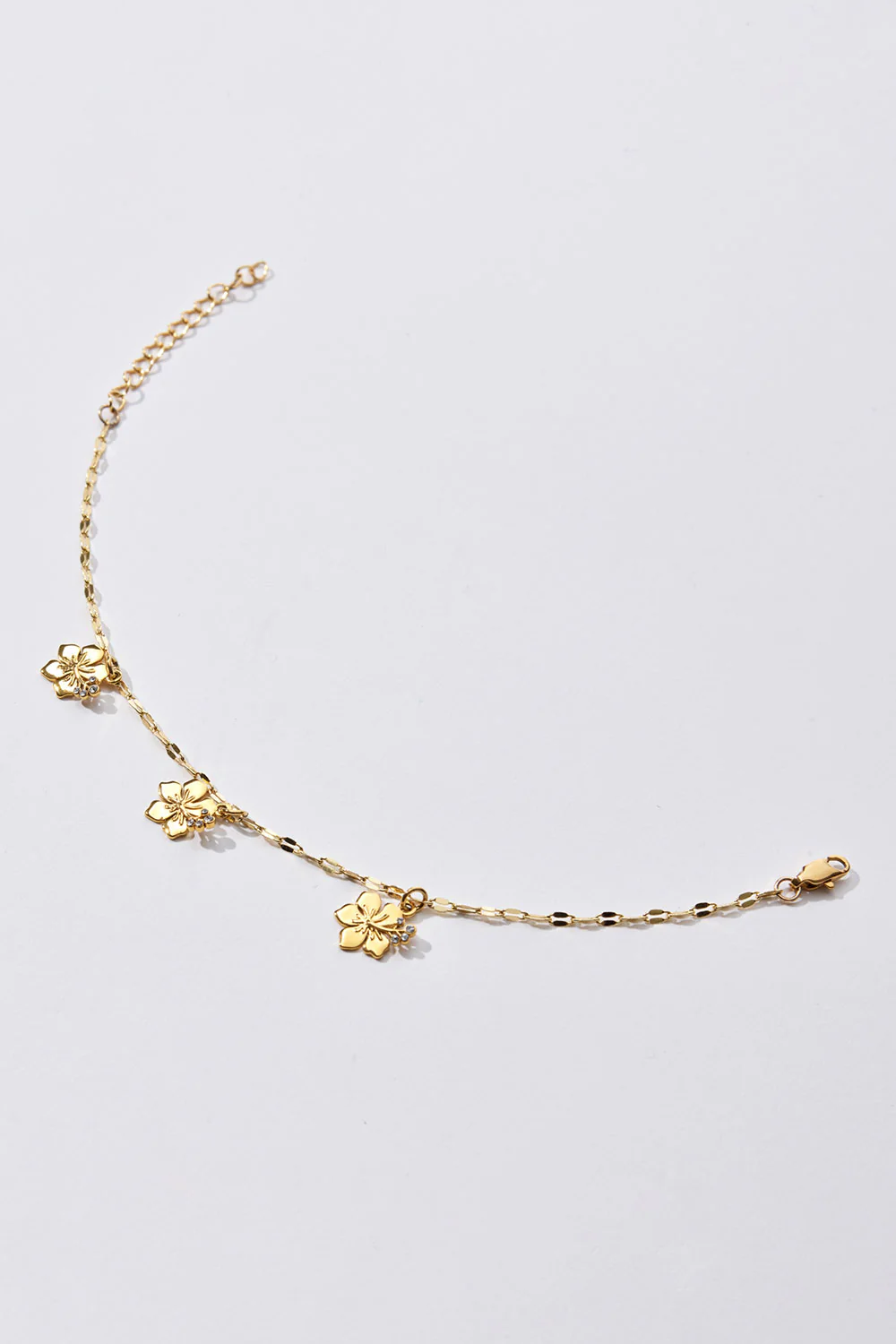 Hibiscus Chain Anklet - Gold - Image 4