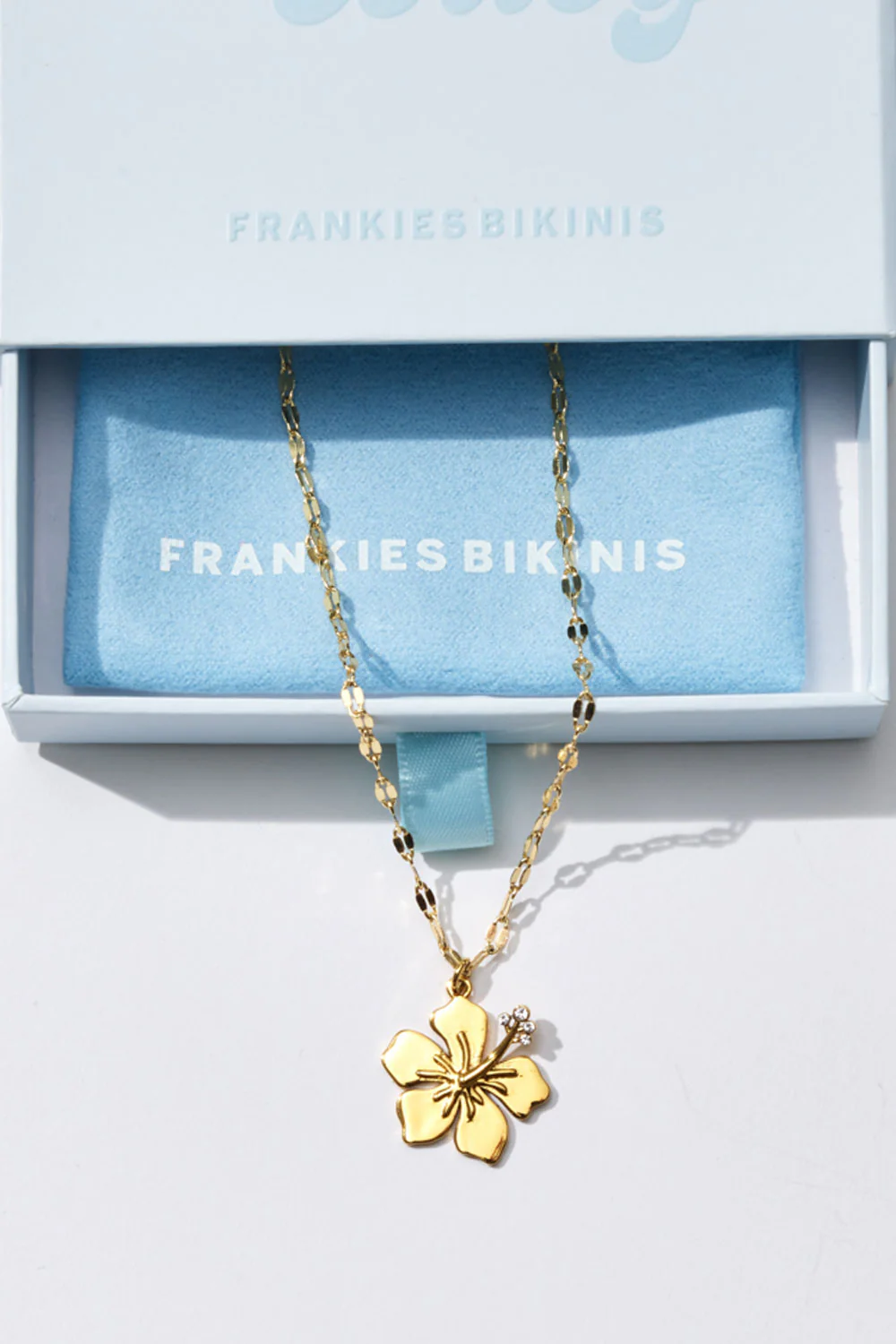 Hibiscus Charm Necklace - Gold - Image 3