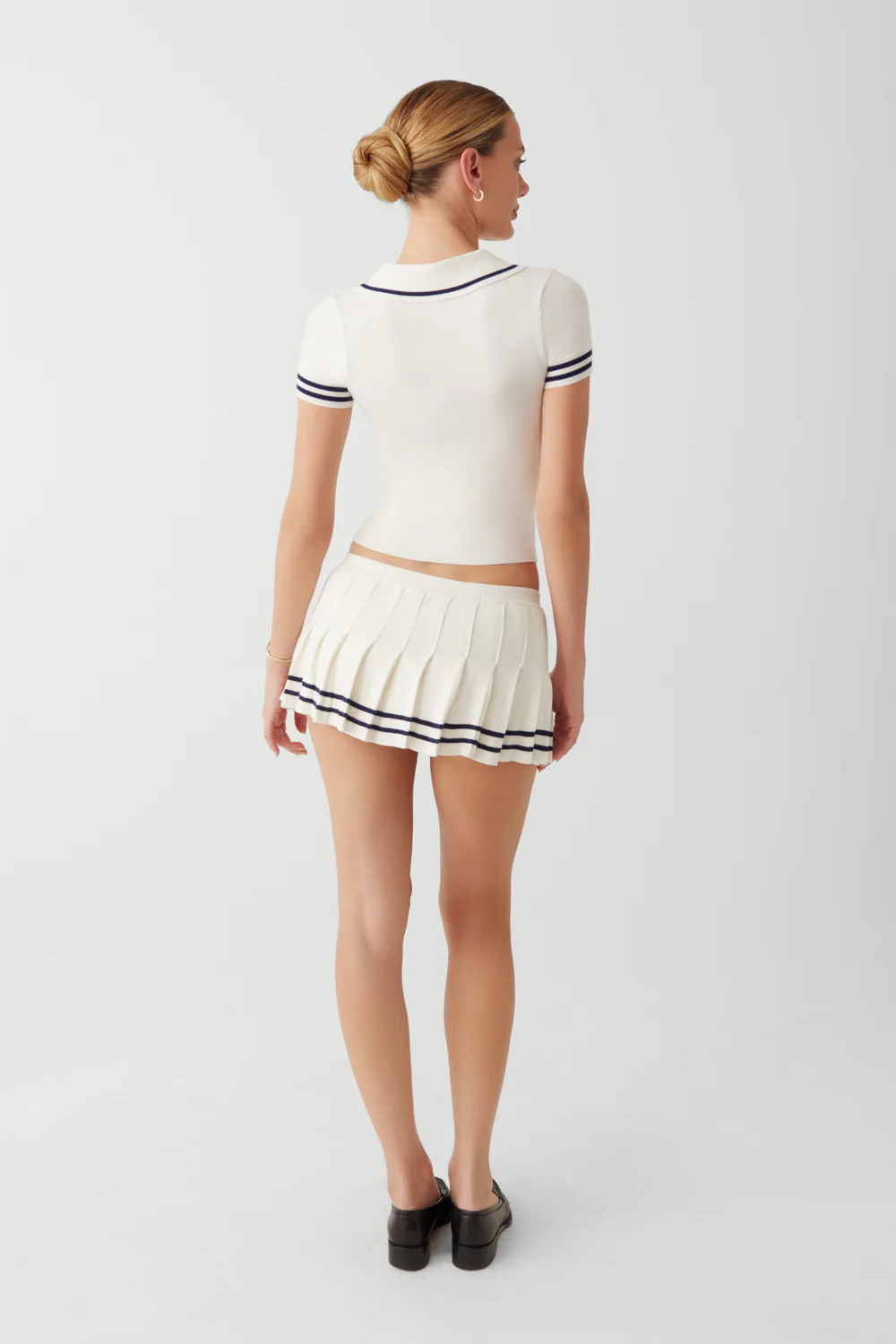 Honeymoon Knit Pleated Skort - Sugar - Image 4