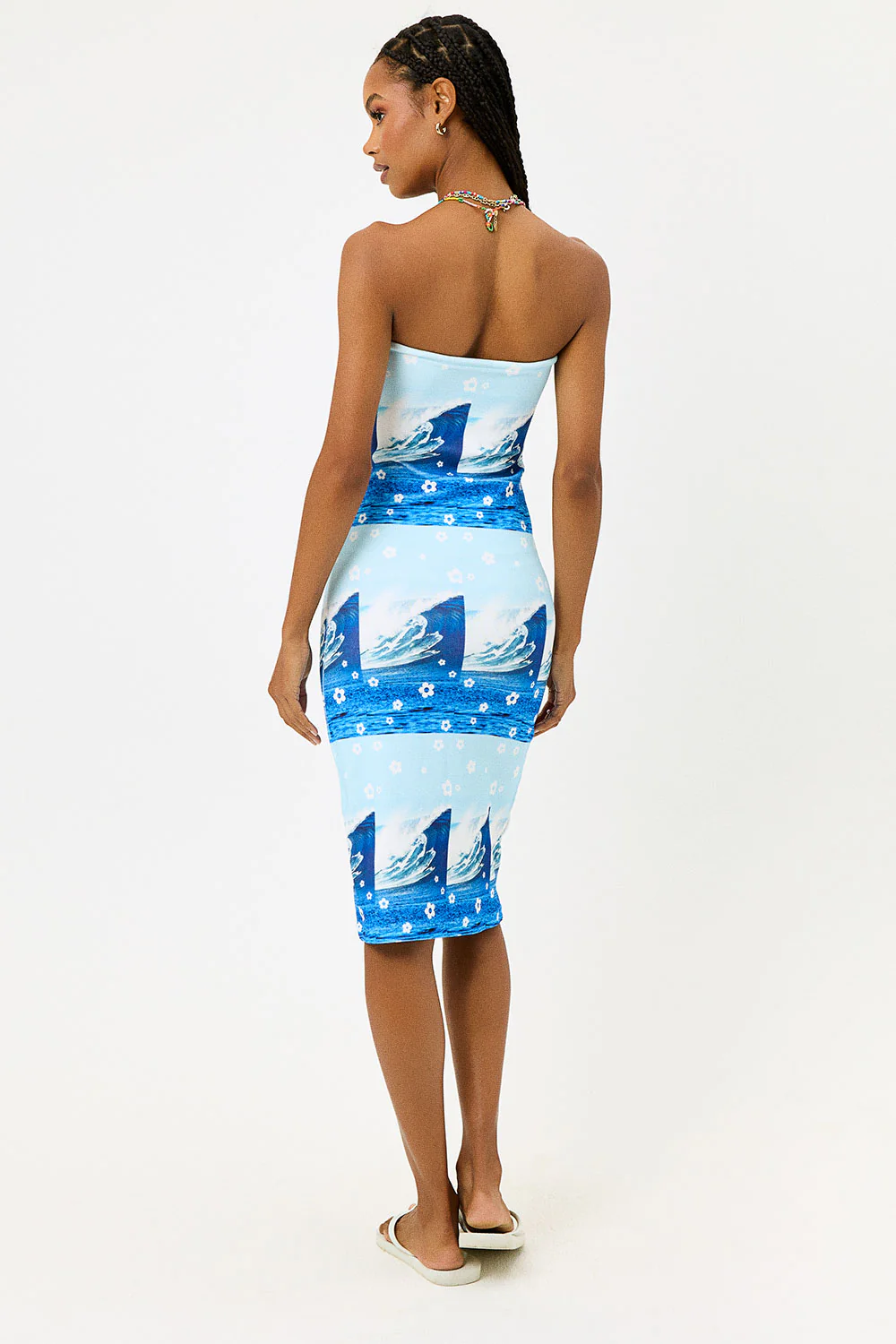 Hope Terry Strapless Dress - Blue Tides - Image 3