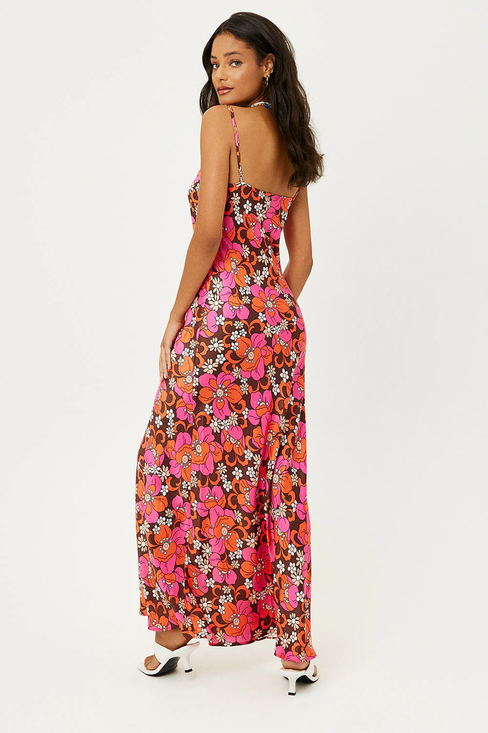 Isabel Satin Floral Dress - Tropics - Image 3