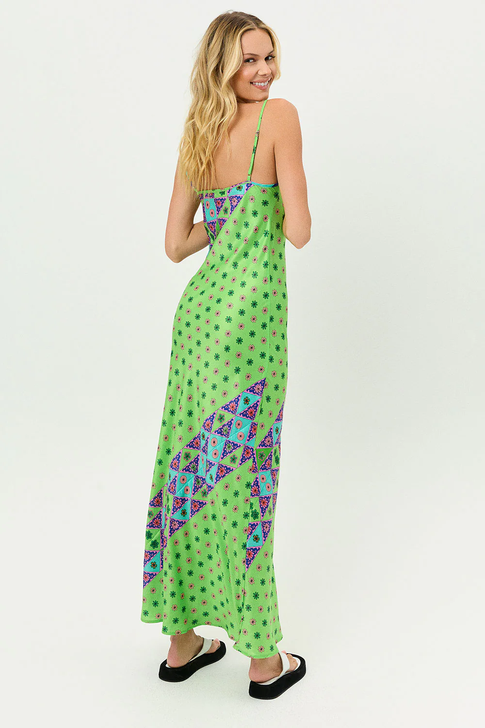 Isabel Satin Floral Dress - Versailles - Image 2