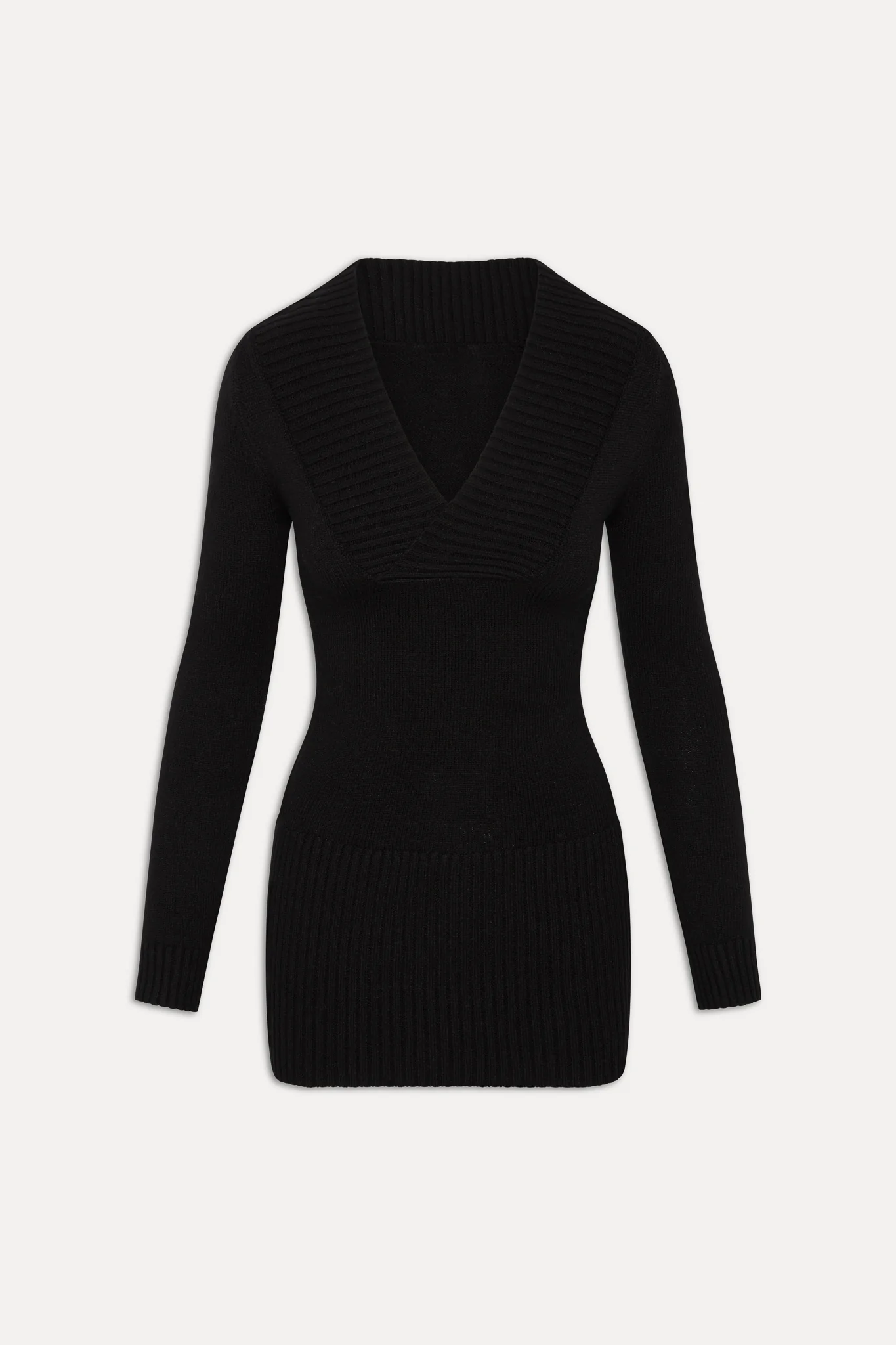 Jade Long Sleeve Knit Mini Dress - Black - Image 3