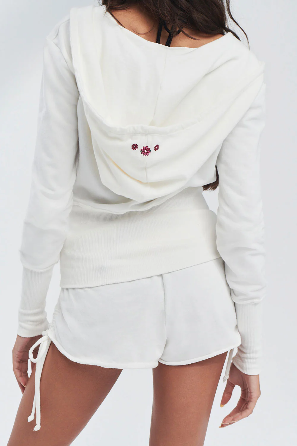 Jasmine Embroidered Zip Up Hoodie - Sea Fairy - Image 4