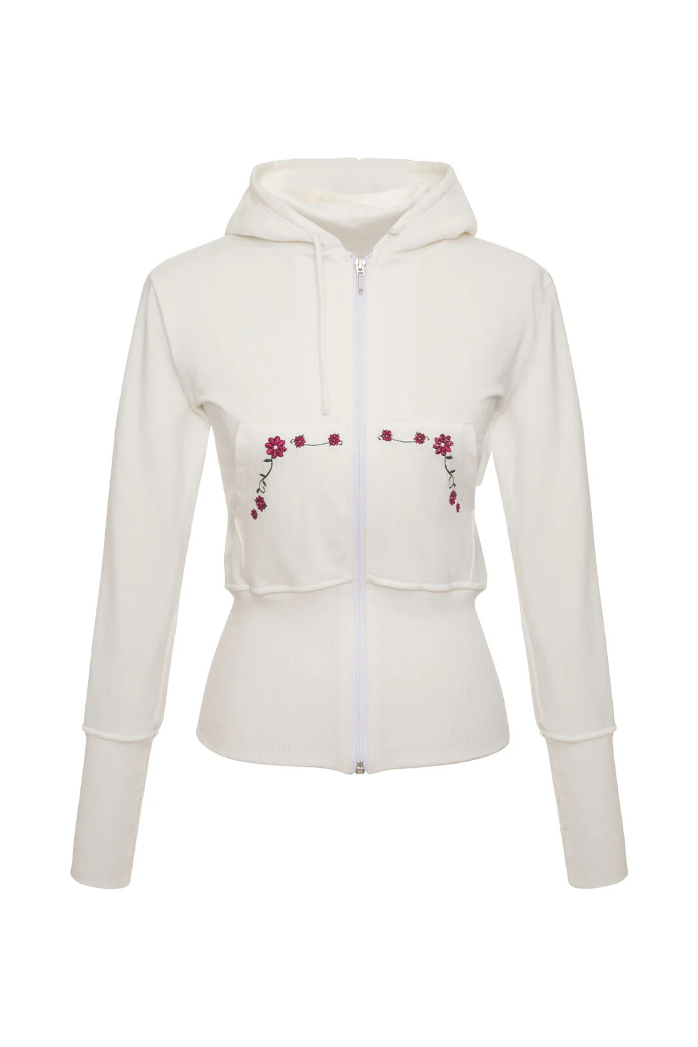 Jasmine Embroidered Zip Up Hoodie - Sea Fairy - Image 6