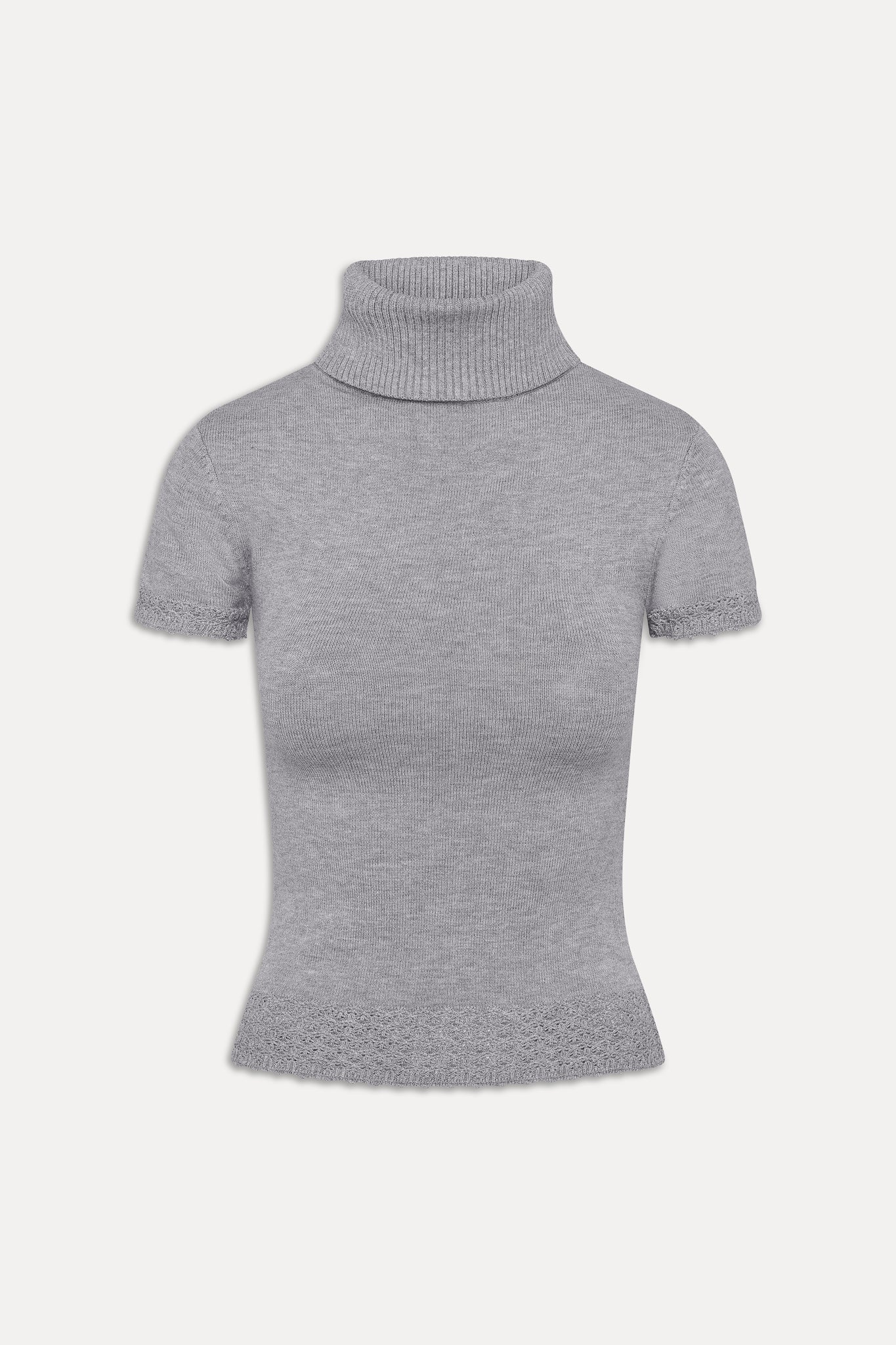 Jasmine Short Sleeve Turtleneck - Cloud Cover - Image 3