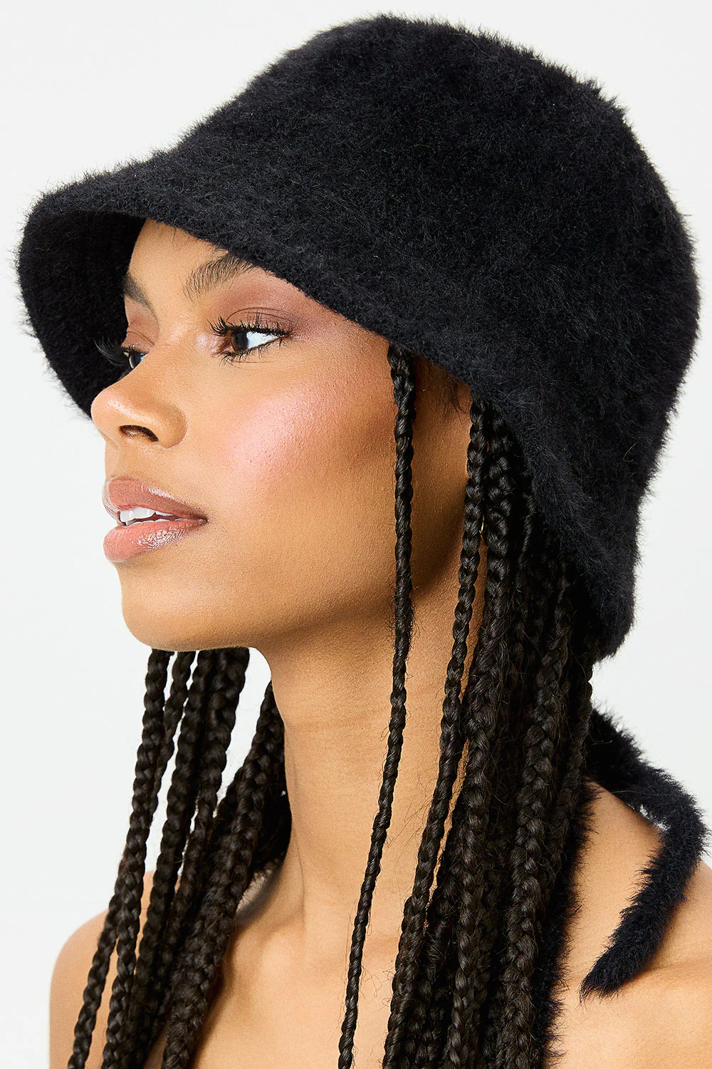 Jax Fuzzy Bucket Hat - Black - Image 4