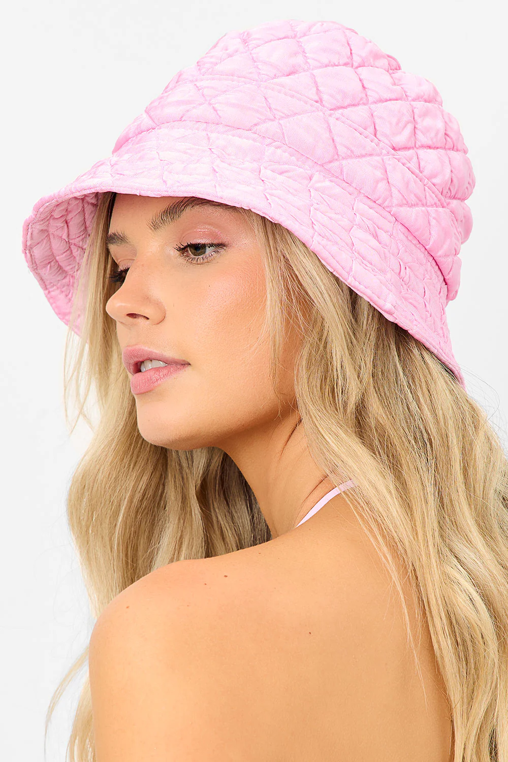 Jax Quilted Bucket Hat - Baby Pink - Image 2