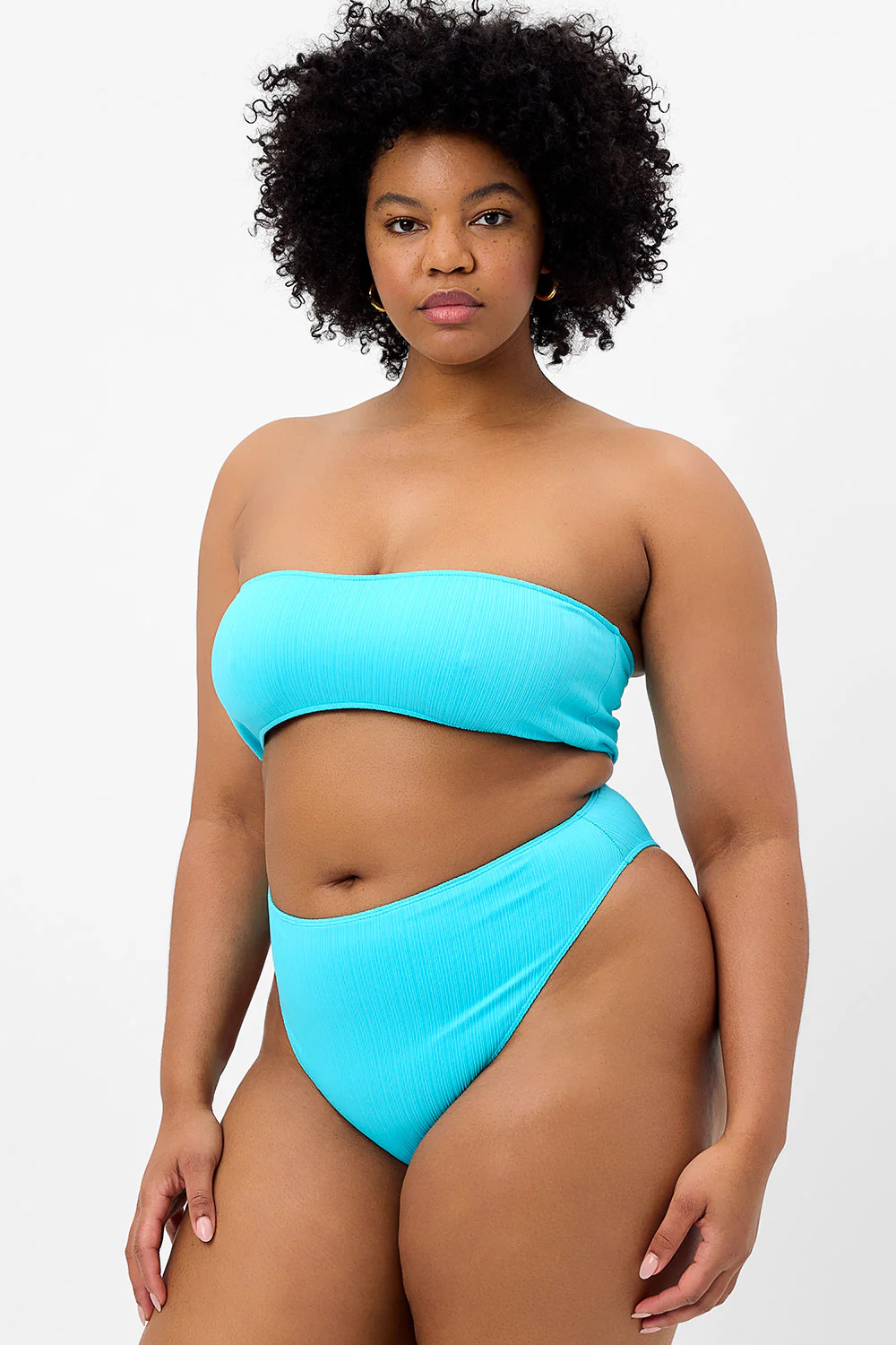 Jean Plissé Bandeau Bikini Top - Aquamarine - Image 2