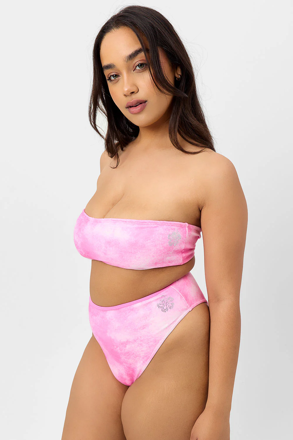 Jean Terry Bandeau Bikini Top - Distorted Pink Dye - Image 2