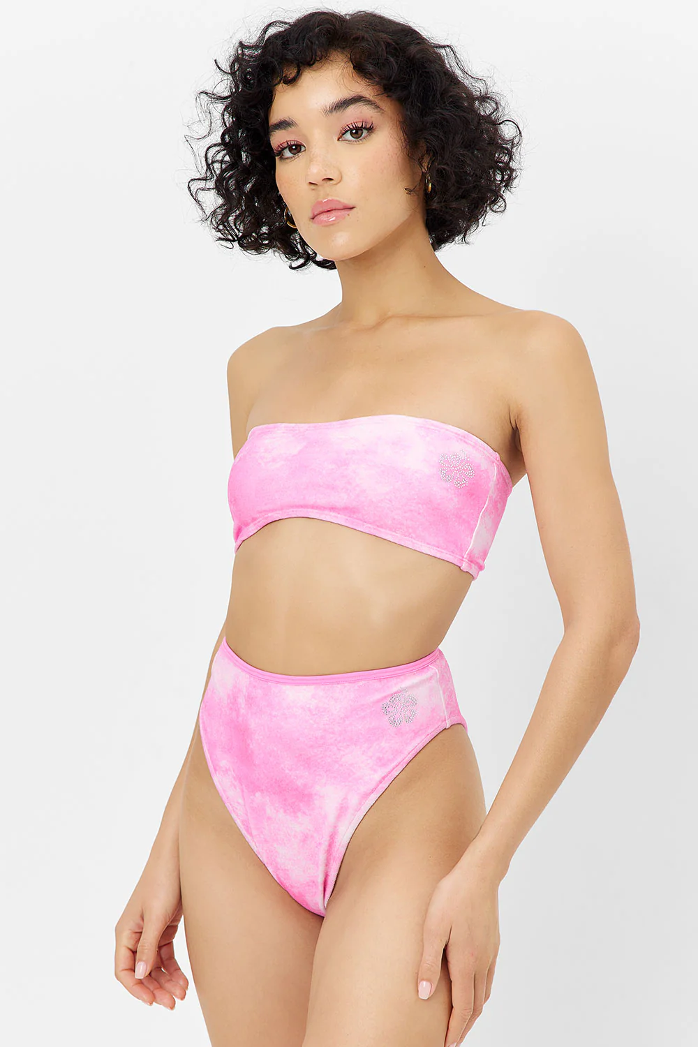 Jean Terry Bandeau Bikini Top - Distorted Pink Dye - Image 5