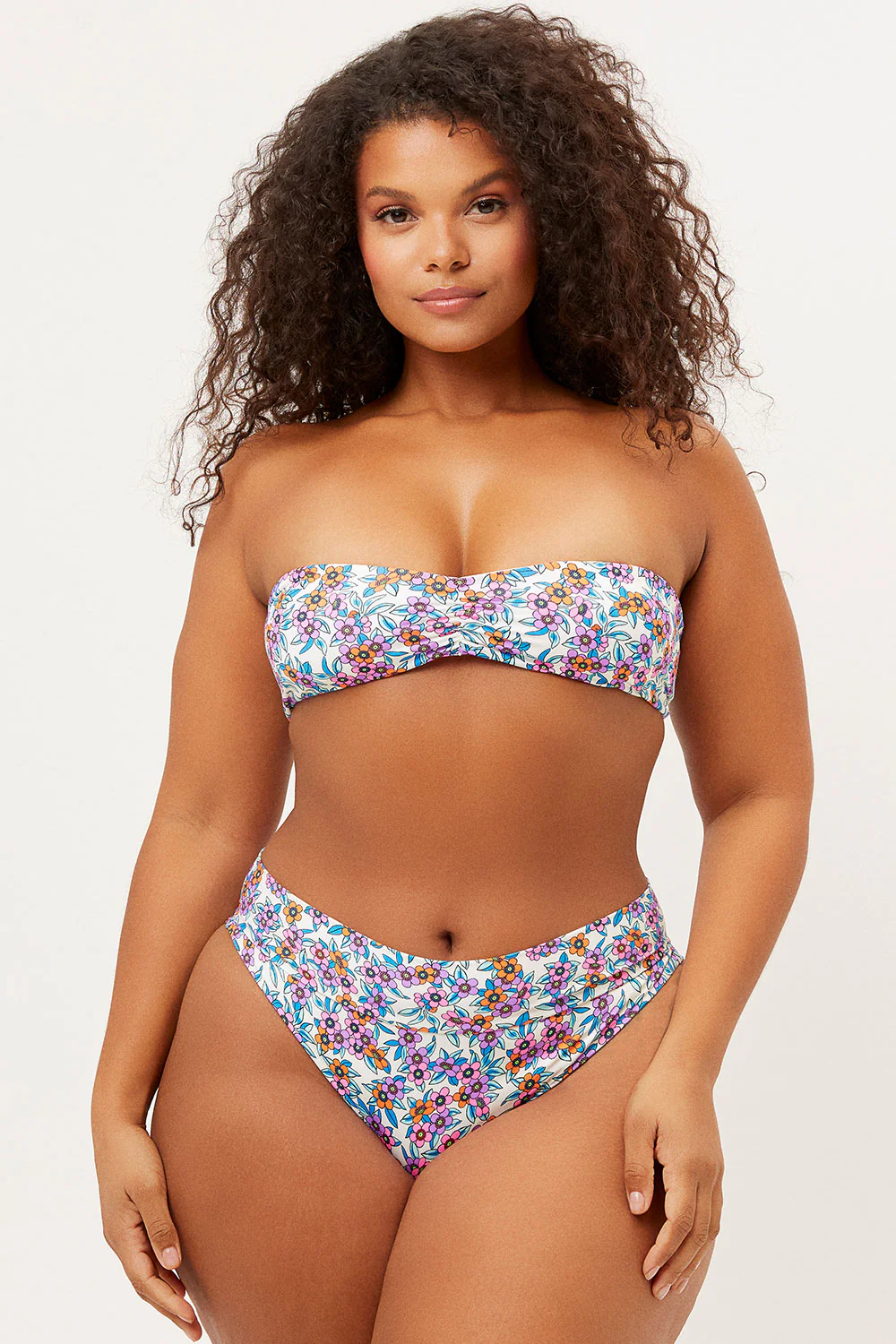 Jeanette Bandeau Strapless Bikini Top - Flower Farm - Image 2