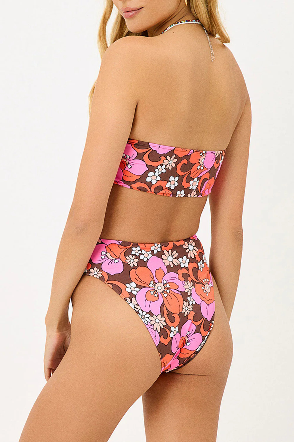 Jeanette Strapless Floral Bikini Top - Tropics - Image 3