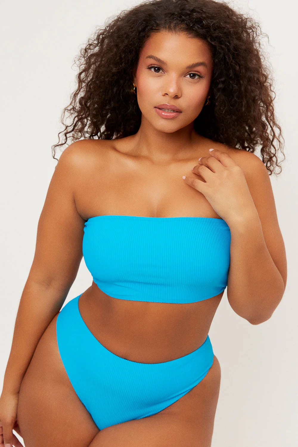 Jenna High Waist High Cut Bikini Bottom - Ocean - Image 3