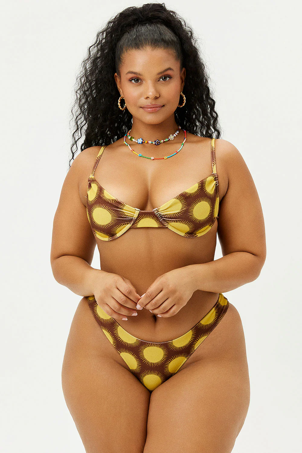 Katarina Terry Cheeky Bikini Bottom - Golden - Image 4