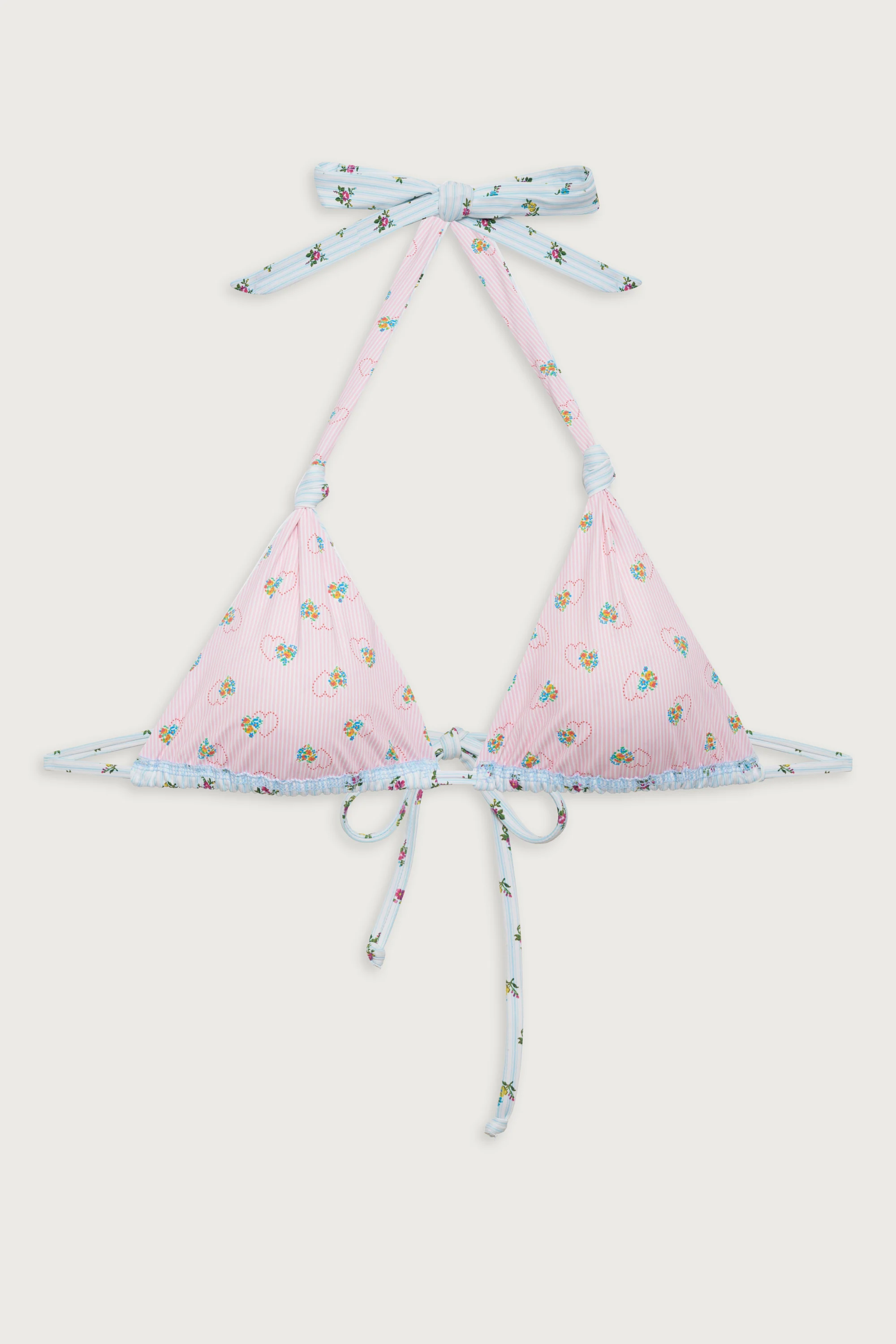 Kealy Reversible Triangle Bikini Top - Cozy Stripe - Image 3