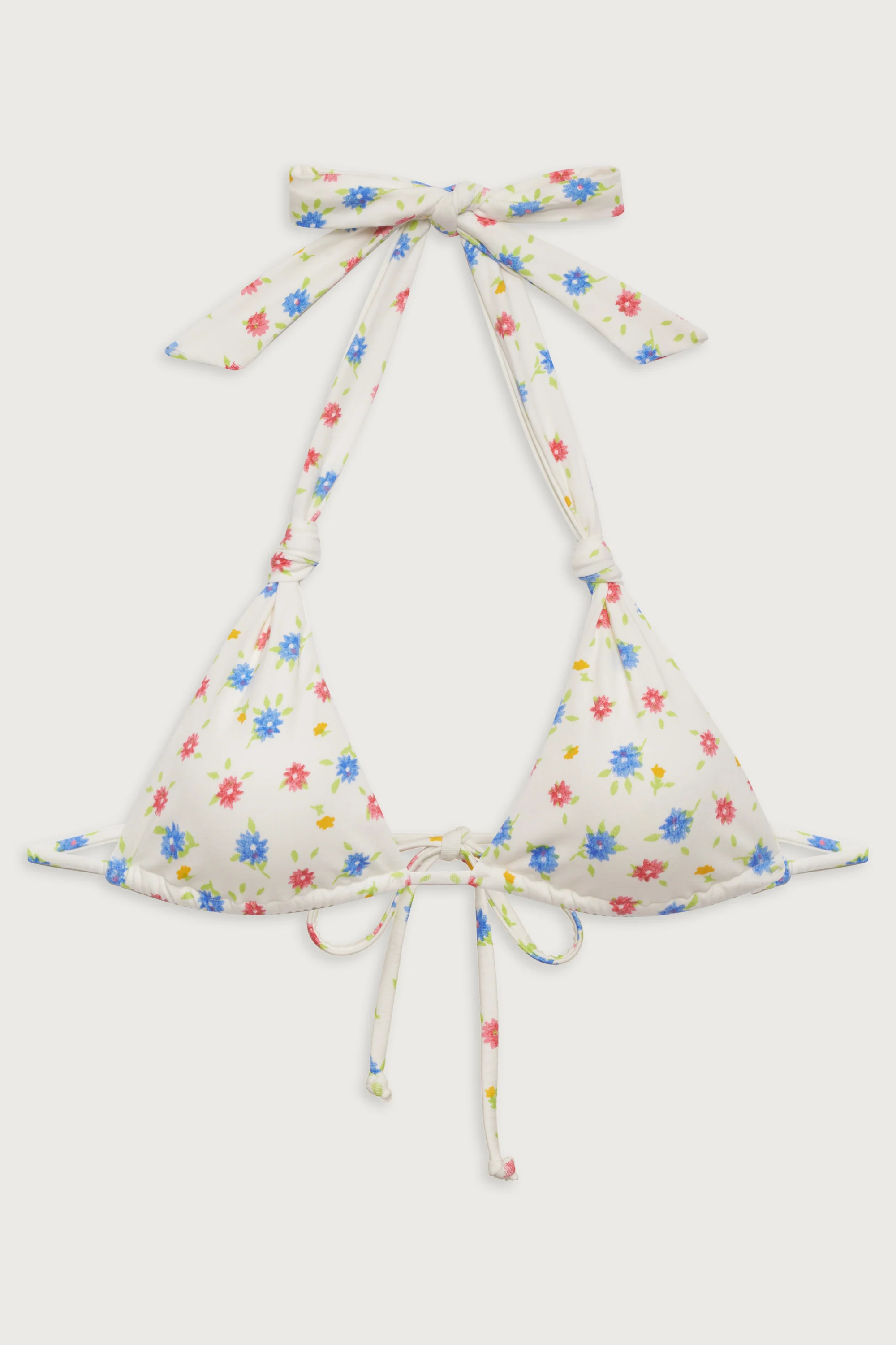 Kealy Triangle Halter Bikini Top - Water Blossom - Image 3