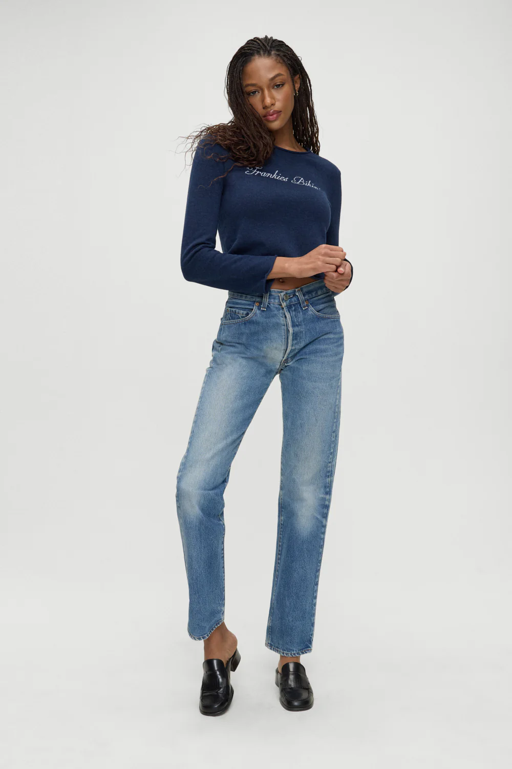 Kennedy Cotton Knit Sweater - Deep Sea Blue - Image 6