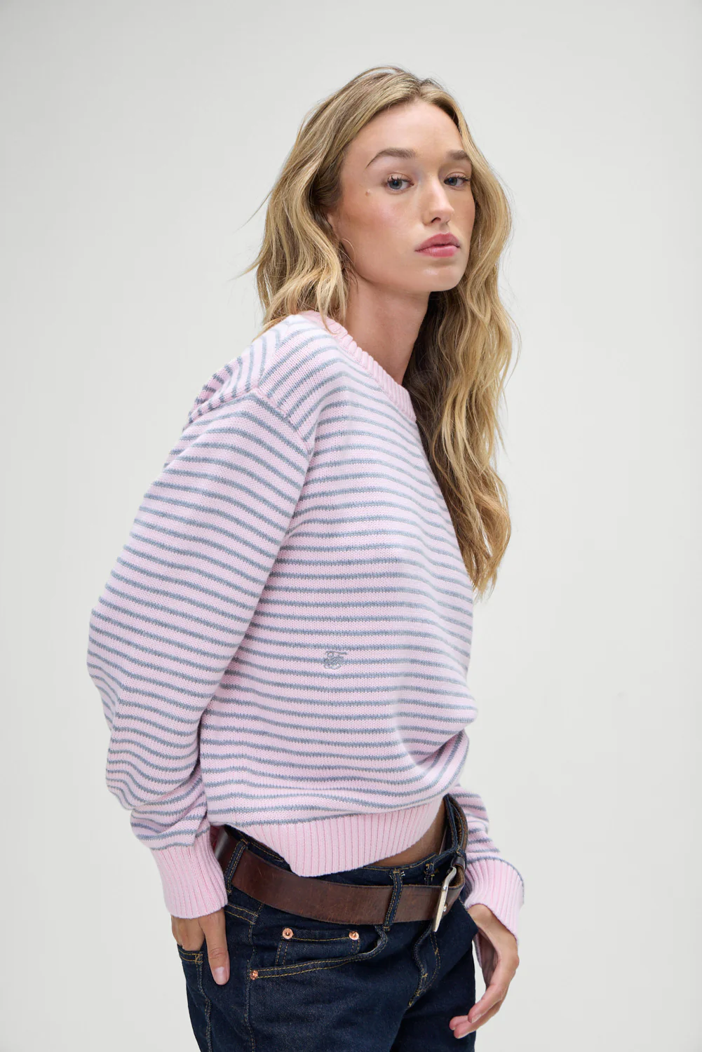 Kip Oversized Sweater - Rosewater Stripe - Image 6