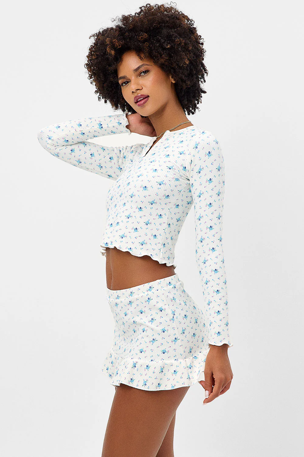 Lake Waffle Long Sleeve Top - Night Lily - Image 3