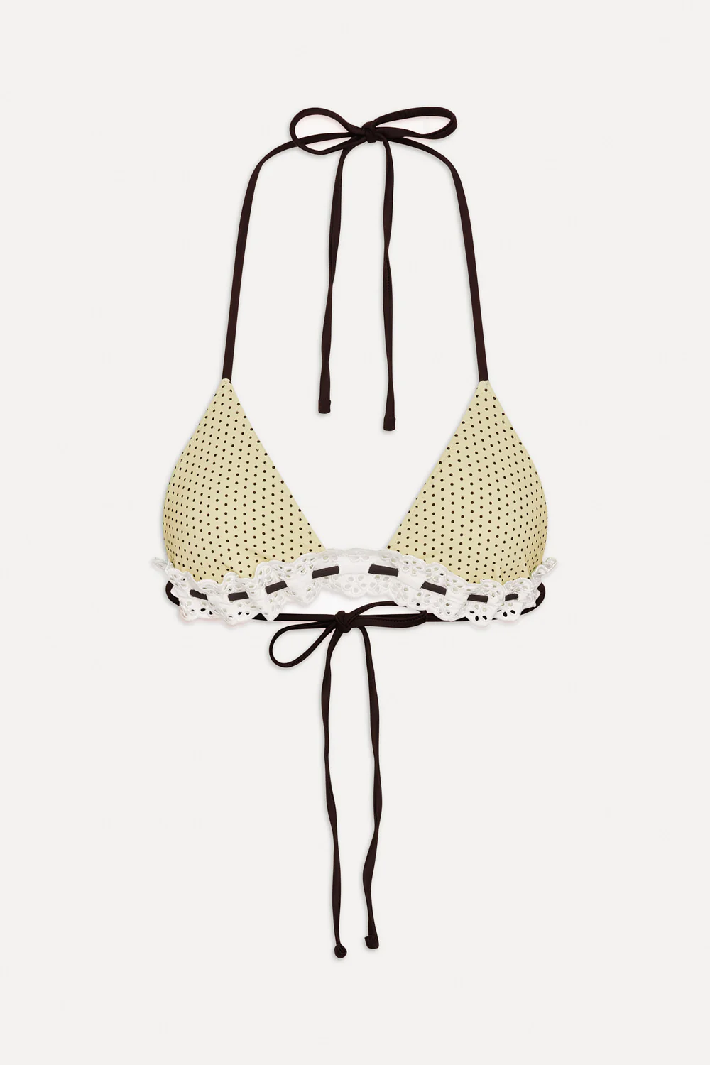 Lana Skimpy Triangle Bikini Top - Lemon Dot - Image 3