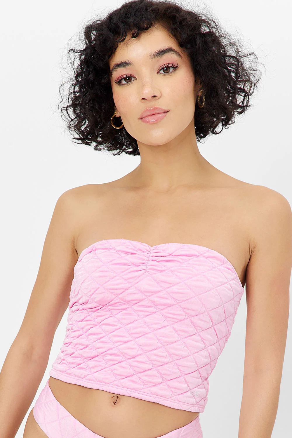 Lani Strapless Bikini Top - Baby Pink - Image 2