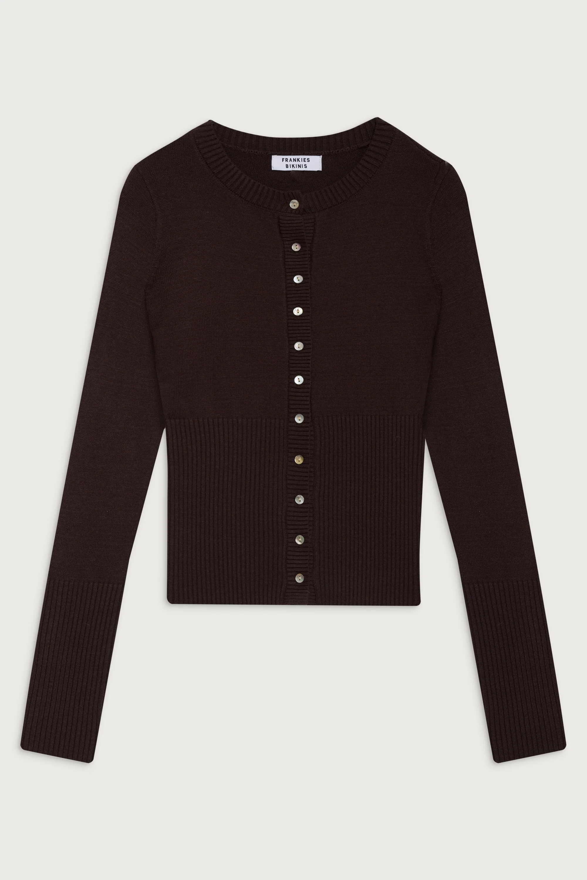 Lenon Cloud Knit Button Up Cardigan - Mocha - Image 3