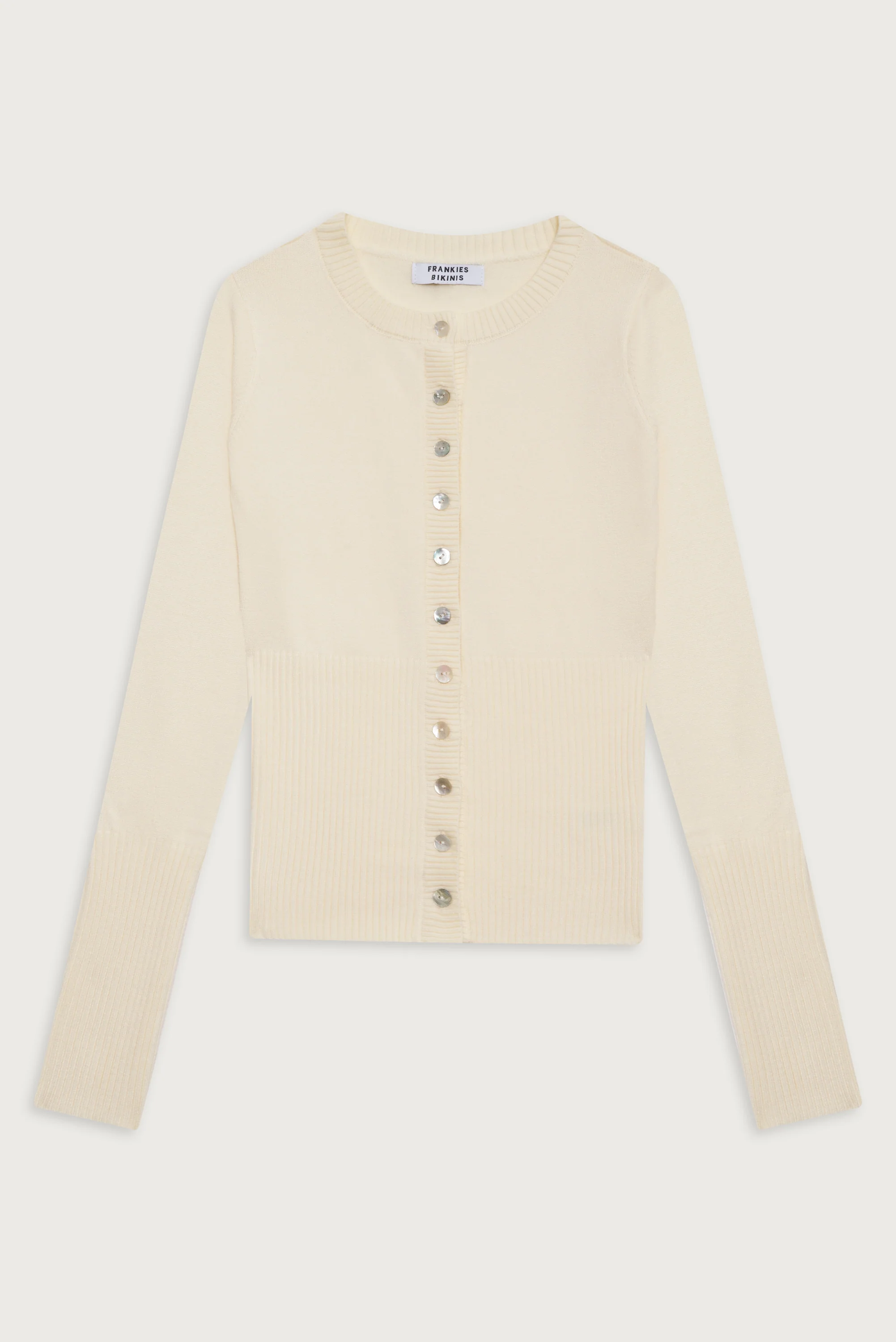 Lenon Cloud Knit Button Up Cardigan - Porcelain - Image 2